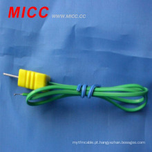 MICC mini tomada omega e 2 * 7 / 0.2mm tipo de conjunto de fio PTFE termopar Tipo K